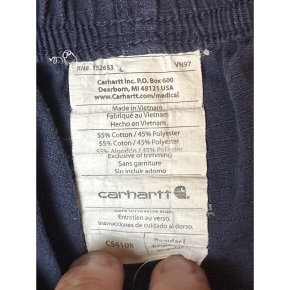 Carhartt Ripstop Cargo Pants Mens Large Navy Blue Workwear Utility Drawstring - Picture 7 of 14